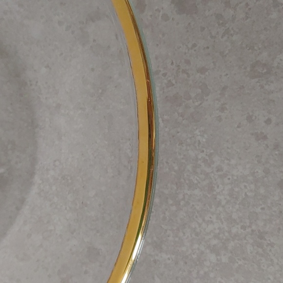 2 Indiana Glass Holiday Gold Trim Salad Plates 8 Clear Christmas Tree Star - Picture 3 of 3